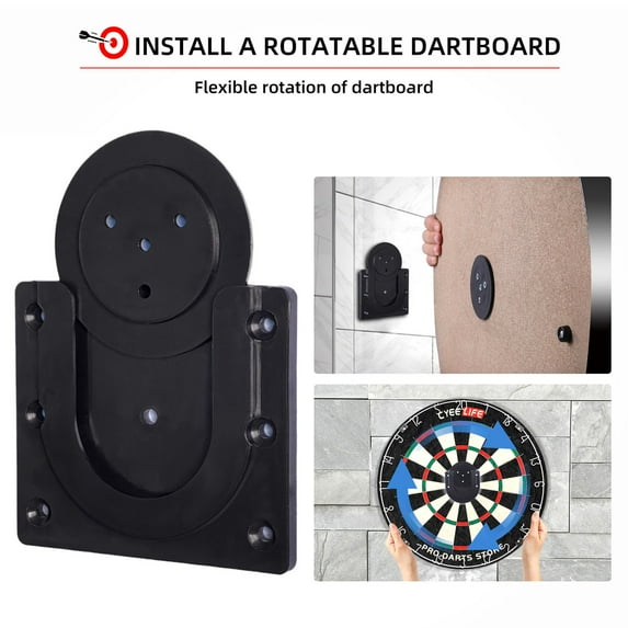 sunsanly 1 Set Dartboard Wall Mounting Bracket with Ruler Foot Pad Nail Long Short Screw Professional Universal Dartboard Hanging Holder Installation Accessories Kit