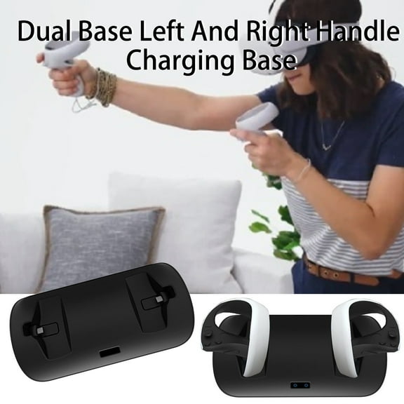 sunsanly 1 Set Gamepad Charging Station LED Indicator Quick Charge Dual Base Game Controller Charging Station for PS VR2