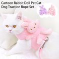 thumbnail image 1 of sunsanly 1 Set Pet Harness Leash Adjustable Wear-resistant Cartoon Rabbit Doll Pet Cat Dog Traction Rope Set Pet Supplies, 1 of 8
