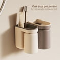 thumbnail image 1 of sunsanly 1 Set Toothbrush Holder Upside Down Drain High Capacity Bathroom Toothpaste Storage Rack with Mouthwash Cup Daily Use, 1 of 1