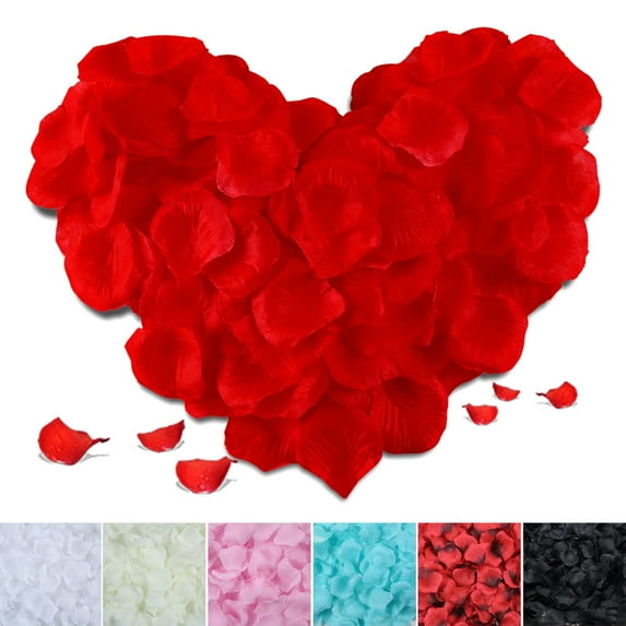 sunsanly 1000Pcs Non-woven Fabric Artificial Petals Realistic Reusable Colorful Faux Flower Petals Decoration Wedding Party Photo Props DIY Craft Supplies