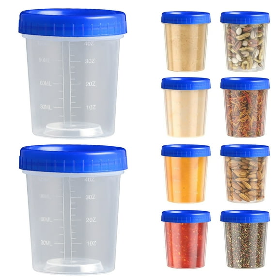 sunsanly 10Pcs 120ML Salad Dressing Container with Screw Lid Leakproof Reusable Stackable Condiment Dip Sauce Jar Storage Box Multifunction Measuring Cup