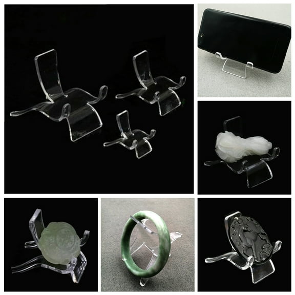 sunsanly 10Pcs Display Stands Transparent Clear Chair Shape Stable Space-saving Storage Acrylic Crystal Geodes Rock Mineral Agate Coral Display Holders Home Use