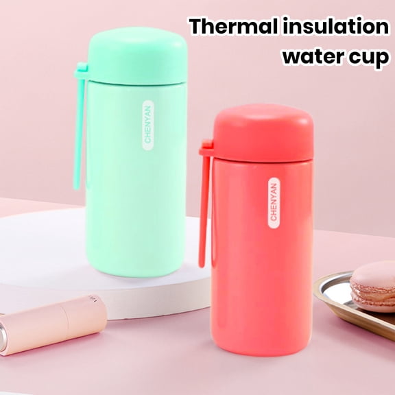 sunsanly 150ML Stainless Steel Insulated Bottle Vacuum Water Cup Leakproof Mini Flask with Lanyard Double Wall Portable Hot Cold Drinks Bottle for Office Outdoor