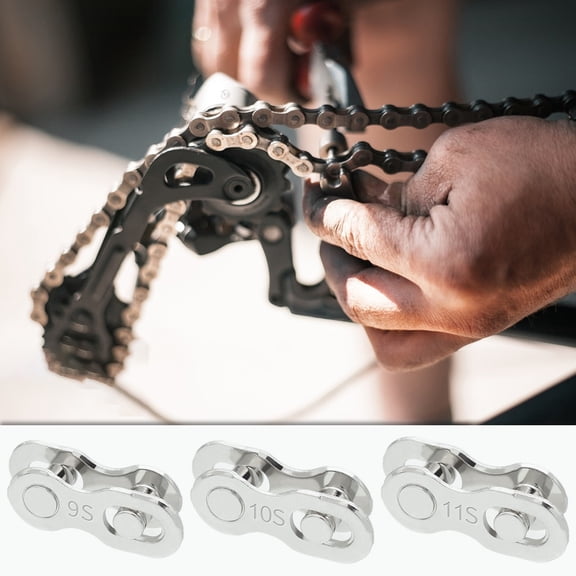 sunsanly 2 Pairs Bike Chain Link Connectors Bicycle Chain Missing Link Magic Joint Connector Chain Link Repair Accessories for 9/10/11/12 Speed