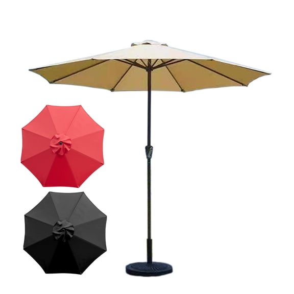 sunsanly 200/270/300CM Umbrella Replacement Canopy UV Protection Outdoor Garden Patio Backyard Parasol Market Table Top Umbrella Replacement Fabric Cloth Cover