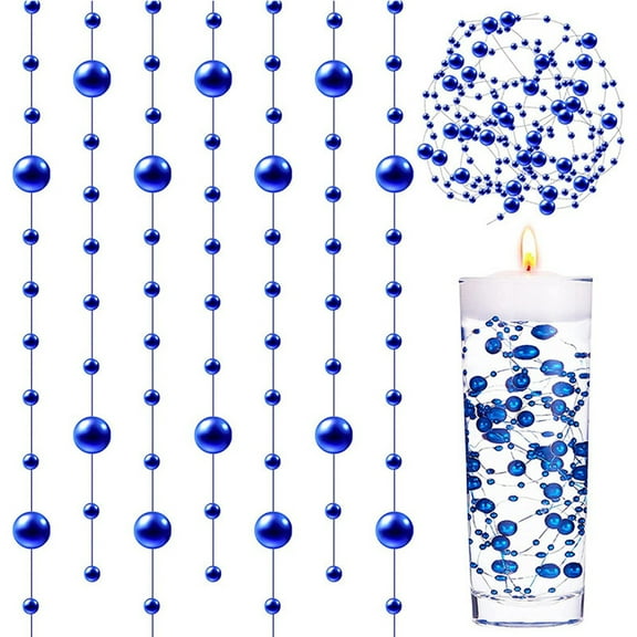 sunsanly 24 Pcs Artificial Pearl Bead Strings Vases Filler Beaded Strings Candle Cup Fillers Decorations for Wedding Party Centerpieces