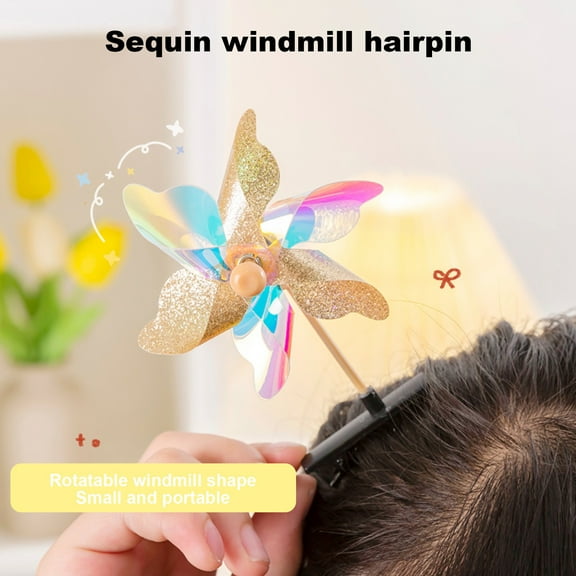 sunsanly 24Pcs/Set Rotatable Windmill Shape Hair Pin Spring Design Anti-slip Hair Clip Hair Accessory Set Birthday Gift