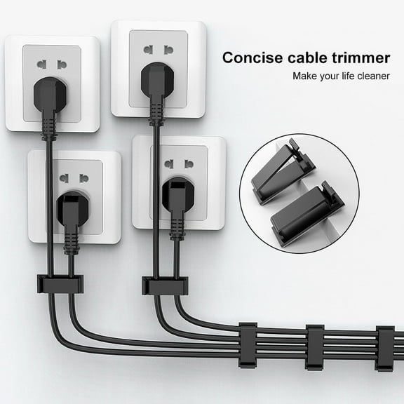 sunsanly 25 Pcs Computer Cable Organizers Self-adhesive Great Stickiness Anti-slip Wire Fasteners Weather-resistant TV Cord Manangement Clips for Floor And Wall