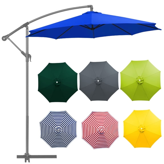 sunsanly 270CM Umbrella Replacement Canopy UV Protection Outdoor Garden Patio Backyard Parasol Market Table Top Umbrella Replacement Fabric Cloth Cover