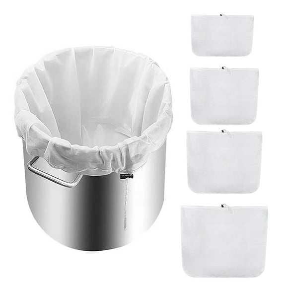 sunsanly 2Pcs Filter Bag Reusable Fine Mesh Brew Bags Adjustable Drawstring Straining Bag for Grains Fruit Wine Beer
