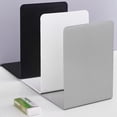 thumbnail image 1 of sunsanly 2Pcs Metal Bookends Solid Color Sturdy Metal Construction Anti-Slip Pad Design Desktop Bookend Metal Bookshelf, 1 of 8
