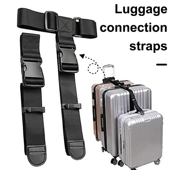 sunsanly 3 Pcs Luggage Connection Straps Adjustable Great Tenacity Heavy Duty Anti-lost Anti-theft Suitcase Belt Tie Luggage Together Travel Luggage Attachment Connector