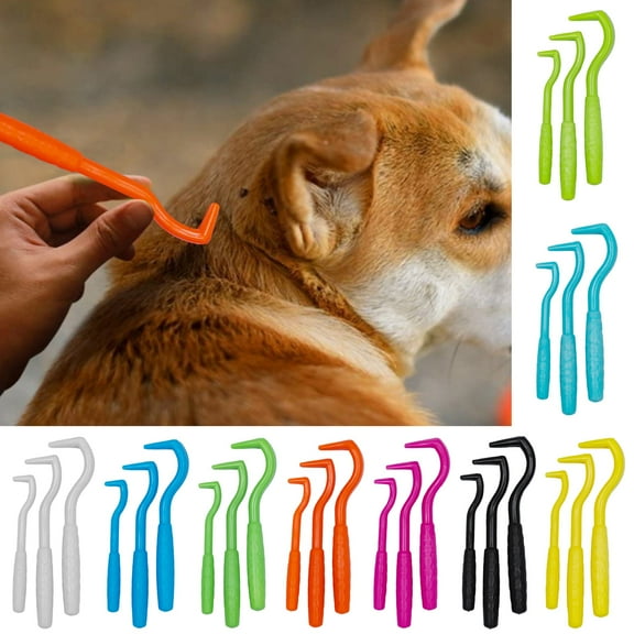 sunsanly 3Pcs Pet Flea Remover Effective Pet Tick Remover Hook Safe Pet Care Tick Extraction Tools Pet Supplies