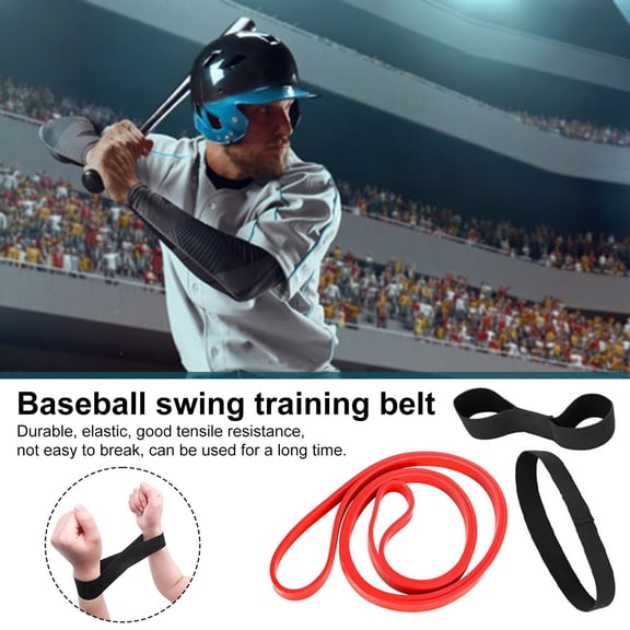 sunsanly 3Pcs/Set Baseball Swing Trainer Bands Elastic Baseball Batting Training Band Softball Hitting Resistance Bands Training Belt Practice Equipment for Athletes