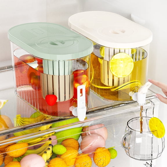 sunsanly 4.5L Drink Dispenser with Faucet Fridge Beverage Dispenser Leakproof Juice Alcohol Dispenser for BBQ Picnic Parties Clear Cold Kettle Wide Mouth Drip-proof Server