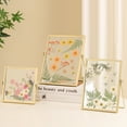thumbnail image 1 of sunsanly 4/7-Inch Pressed Flower Glass Frame Double-sided Clear Free Standing DIY Dried Flower Plant Holder Photo Picture Display Frame Desktop Decoration, 1 of 8