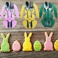 thumbnail image 1 of sunsanly 4Pcs Cutlery Holder Bags Adorable Creative Shape Non-Fading Fine Texture Wear Resistant Decorative Cloth Easter Cutlery Holders Fork Spoon Cover Bags Home Supplies, 1 of 8