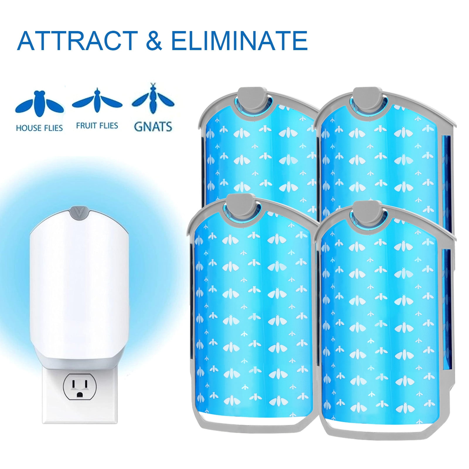 Xeyise 4Pcs Insect Trap Chemical-free Refill Insect Trap Long-Lasting Odorless Blue Refill Cartridge Kit for ZEVO M364 Xeyise 4Pcs Insect Trap Chemical-free Refill Insect Trap Long-Lasting Odorless Blue Refill Cartridge Kit for ZEVO M364