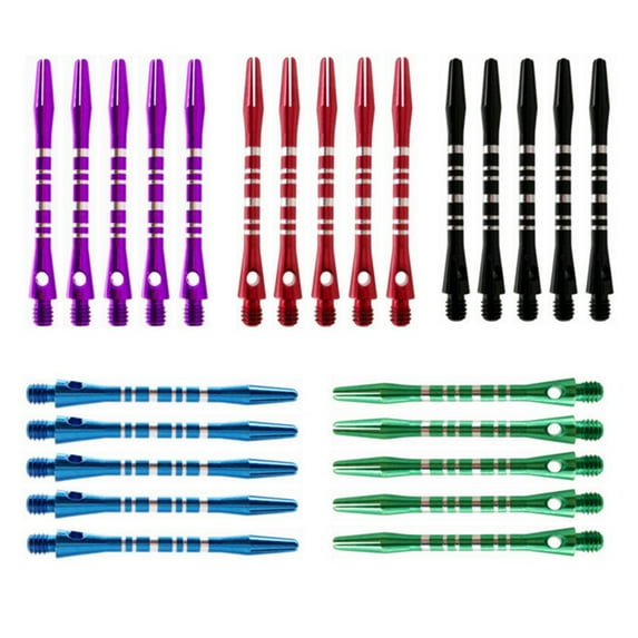 sunsanly 5 Pcs Dart Shaft for Steel Tip Multi-color 2BA Thread Lockhole Polished Electroplated Anti-rust Portable Dart Accessories Dart Sharpener Replacement Kit Painted Lines Dart Pole Set