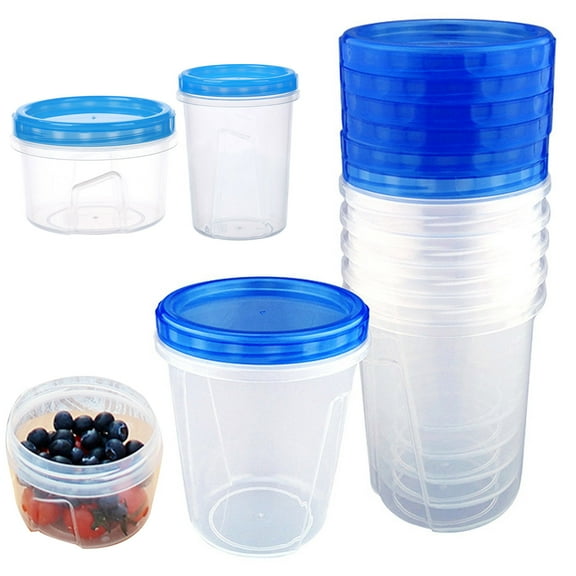 sunsanly 6 Pcs Crisper Box with Lid Stackable Transparent Leakproof Reusable Food Grade Airtight Soup Food Storage Case Microwave Dishwasher Safe Freezer Storage Containers