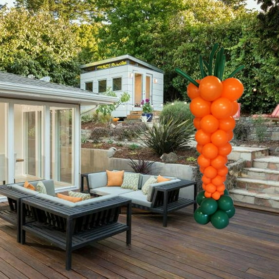 sunsanly 60Pcs/Set Easter Balloon Inflatable Bright Color DIY Carrot Latex Ballon Festival Party Decoration Scene Layout Prop