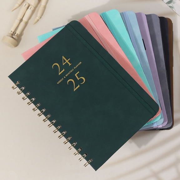 sunsanly Academic Year Weekly Monthly Planner Notebook Spiral Coil Design Thick Paper No Ink Bleeding Daily Journal Calendar Notebook