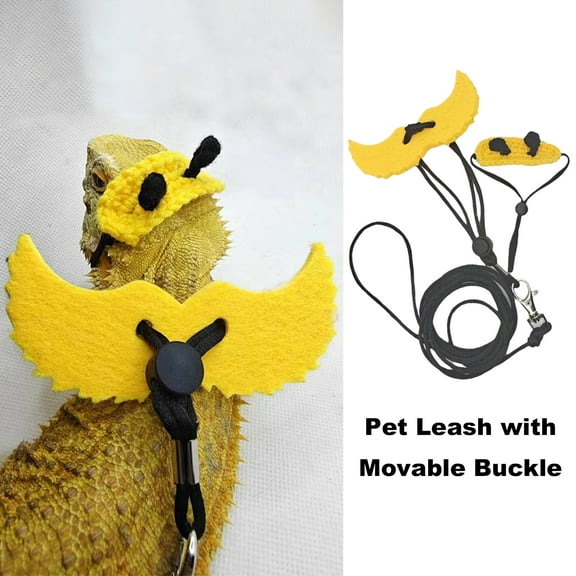 sunsanly Adjustable Reptile Leash Lizard Gecko Bearded Dragon Soft Harness And Leash with Movable Buckle Outdoor Chameleon Supplies