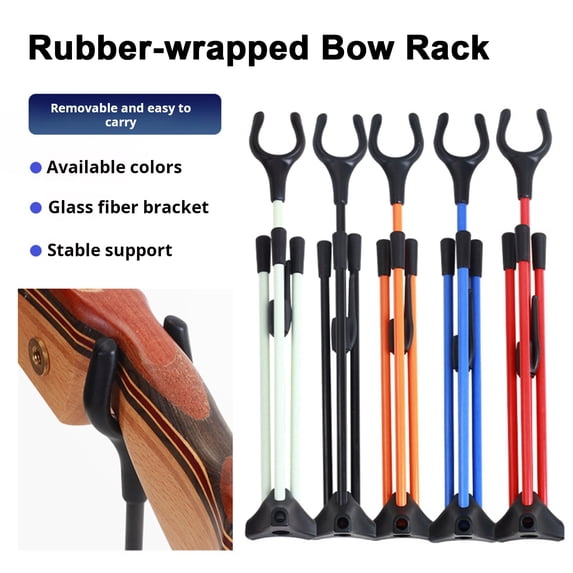 sunsanly Archery Recurve Bow Stand Adjustable Bow Stand Rack Holder Fiberglass Bow Rack Archery Sports Gear for Longbow Takedown Bow
