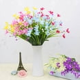 thumbnail image 1 of sunsanly Artificial Orchid Flower Branch with Stem 7 Forks Home Wedding Party Faux Daffodil Floral Arrangement Indoor Outdoor Garden Decoration Photo Props, 1 of 7