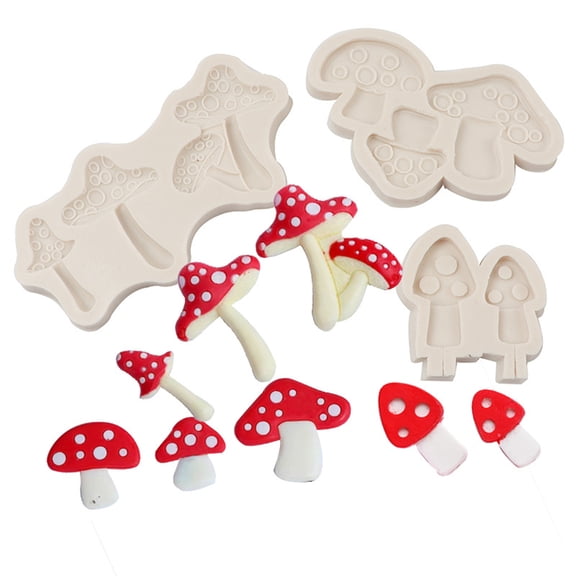 sunsanly Baking Mold Food Grade Non-stick DIY Silicone Cartoon Mushroom Fondant Mold Kitchen Gadget
