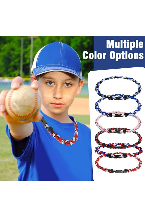 Baseball Necklace 18-inch Tri-Braided Rope Sports Necklace Team Spirit Jewelry Fans Accessory for Baseball Football Softball