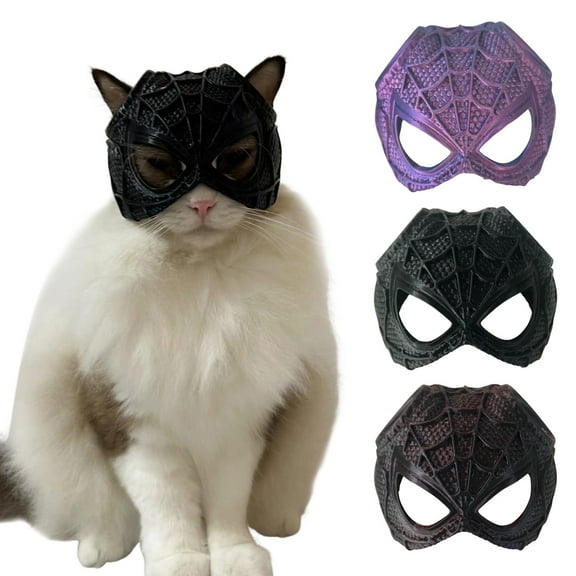 sunsanly Bat Cat Avenger Face Cushion Halloween Cat Bat Cosplay Hat 3D Printed Cat Dress-up Prop Pet Costume Accessory for Parties