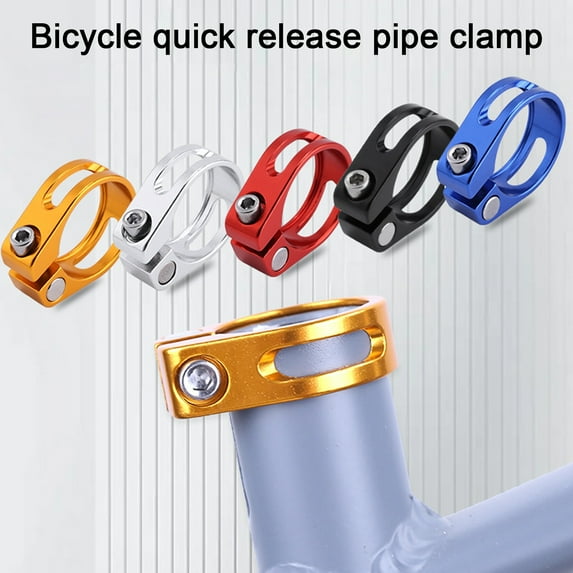 sunsanly Bike Seat Post Clamp Bike Clamp Bicycle Seat Clamp Anodized Surface Adjustable Universal Quick Release Seat Post Clamp Accessories