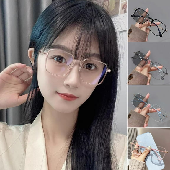 sunsanly Blue Light Blocking Glasses Unisex Large Frame Clear View Strong Hinge Transparent with Brim Eye Protection Clear Bluelight Glasses Spectacles Eyewear