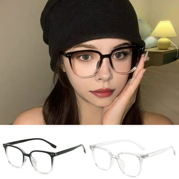 sunsanly Blue Light Blocking Glasses Unisex Large Frame Clear View Strong Hinge Transparent with Brim Eye Protection Clear Bluelight Glasses Spectacles Eyewear