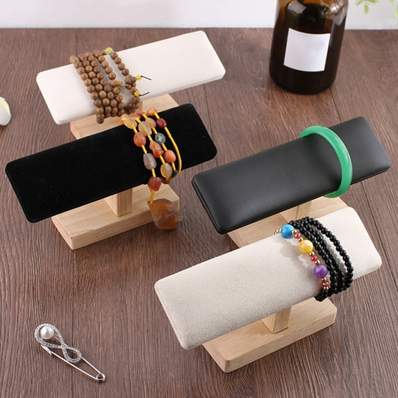 sunsanly Bracelet Display Stand Soft Fabric Smooth Edge Packaging Anti-scratch Standing Display Jewelry Wood Shop Windows Anklets Chain Display Rack Jewelry Tools