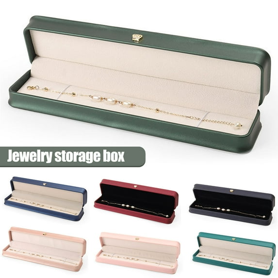 sunsanly Bracelet Storage Box Solid Color Large Capacity Bracelet Storage Anti Oxidation Long-lasting Dust-proof Space-saving Slot Groove Bracelet Holder Household Stuff