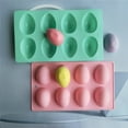 thumbnail image 1 of sunsanly Candy Mold Easy Demoulding Non-stick Heat-resistant DIY Three-dimensional 8 Grids Easter Egg Shaped Silicone Cake Mold Kitchen Supply, 1 of 1
