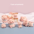 thumbnail image 1 of sunsanly Car Pig Ornament Cartoon Hand Painted Cute Burr-free Decorative Resin Lovely Peach Pig Resin Crafts Household Decor, 1 of 8