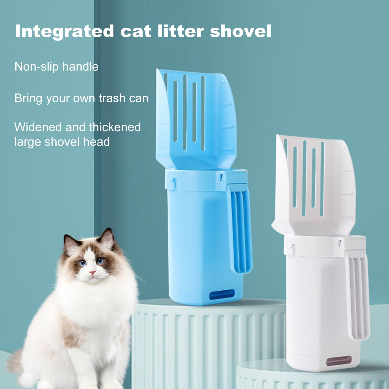 sunsanly Cat Litter Scoop Portable Kitty Litter Scooper with BuiltIn