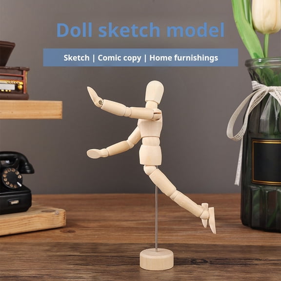 sunsanly Character Ornament Artists Photographers Hardwood Flexible Jointed Figure Decoration Artist Model Props