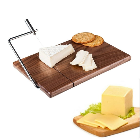 sunsanly Cheese Slicer Cutter Board for Block Cheese Effortless Slicing Wood Hard Semi-Soft Cheese Butter Vegetables Guillotine Sausage Ham Biltong Jerky Slicer