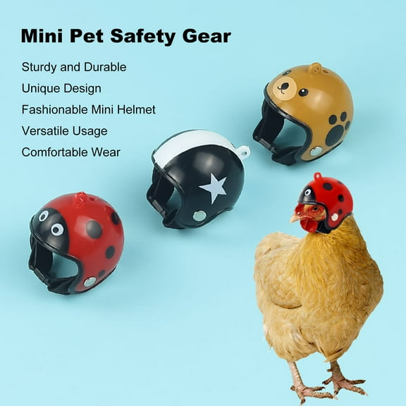 sunsanly Chicken Helmet Safety Hens Bird Hard Hat Parrot Headwear Mini Chicken Costume Accessories for Small Pet Chicken Parakeet