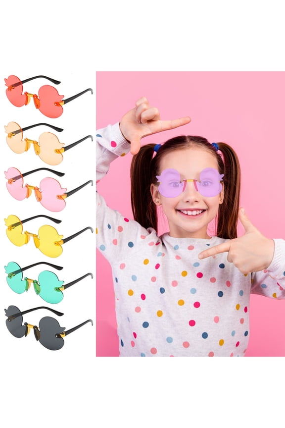 Children Sunglasses Duckling Shape Translucent Anti-UV Block Sunlight Eye Protection Photo Prop Girls Vacation Summer Beach Sunglasses