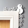 thumbnail image 1 of sunsanly Christmas Door Frame Decoration Metal Snowman Elk Santa Claus Snowflake Xmas Tree Door Corner Sign Front Door Edge Topper Sitter Ornament, 1 of 1
