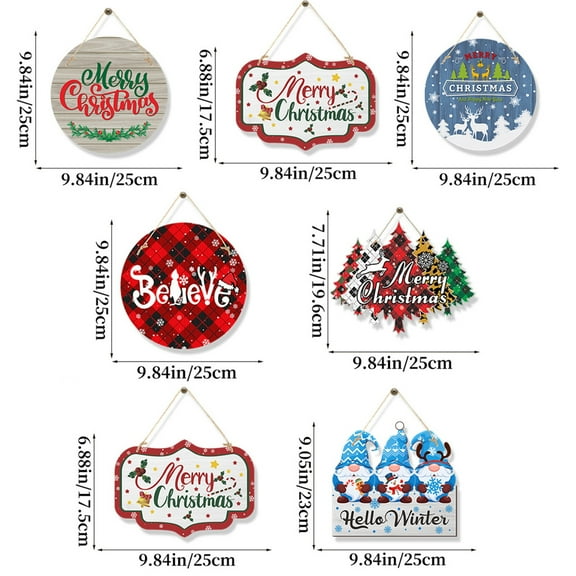 sunsanly Christmas Paper Door Sign Gnome Tree Elk Pattern Indoor Outdoor Decoration Front Door Wall Hanging Welcome Doorplate Pendant Party Scene Setting Prop