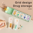 thumbnail image 1 of sunsanly Compartmented Weekly Pill Box 7 Compartments Dustproof Moisture-proof See-through Cover Pocket Size Business Trip Outdoor Travel Pill Container Tablet Case, 1 of 8