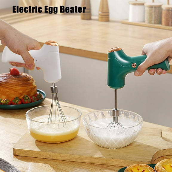 sunsanly Cordless Electric Egg Beater with Double Mixing Head 3 Speeds Portable Handheld Whisk for Cake Bread Desserts Hand Mixer