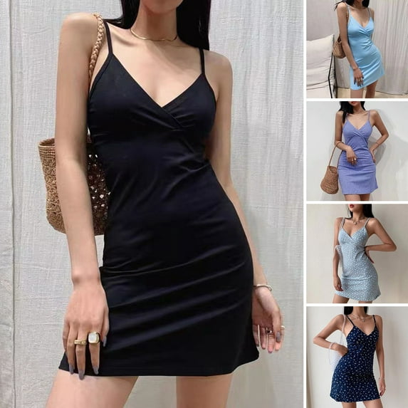 sunsanly Cross Wrap V-Neck Waist Tight Women Dress Summer Floral Print Sling Bodycon Dress